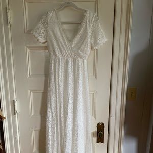 Baltic Born Venice White Lace Maxi Dress size 6